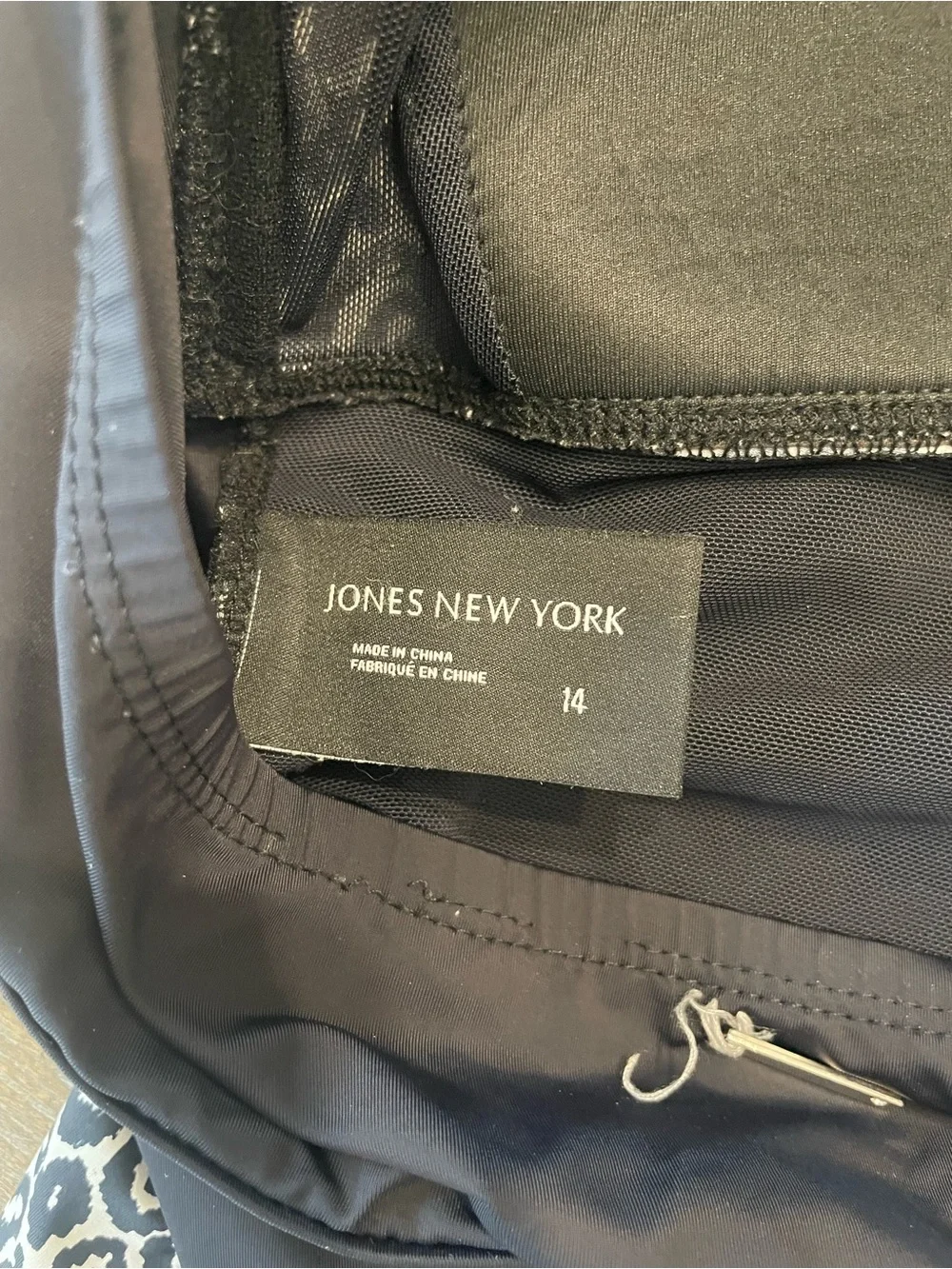 Jones New York Black & White Printed One-Piece Swim with Halter Strap